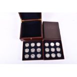 A cased set of eighteen silver proof commemorative coins 'The History of the Royal Navy', (each coin