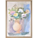 William Crosbie RSA (1915-1999) Scottish still life, flowers in a jug, watercolour, signed and dated