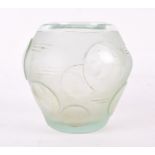 A Moser glass vase the body decorated with layered circles in high relief, stamped Moser to base, 10