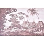 A pair of 18th century Indian prints after William Hodges 'A mosque at Gazipoor' and 'A View of