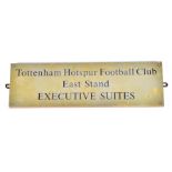 Tottenham Hotspur: an original wood and brass internal stadium sign from the old White Hart Lane