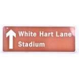 Tottenham Hotspur: a large and original metal road direction sign for the 'White Hart Lane