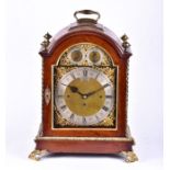 A late 19th century mahogany cased bracket clock by Barnsdale, Brunswick Place, London the brass