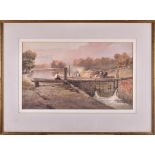 Samuel Prout (1783-1852) British ‘Lock Gates,’ watercolour on paper, framed and glazed, Clarges