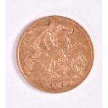 An Edwardian half sovereign dated 1910.