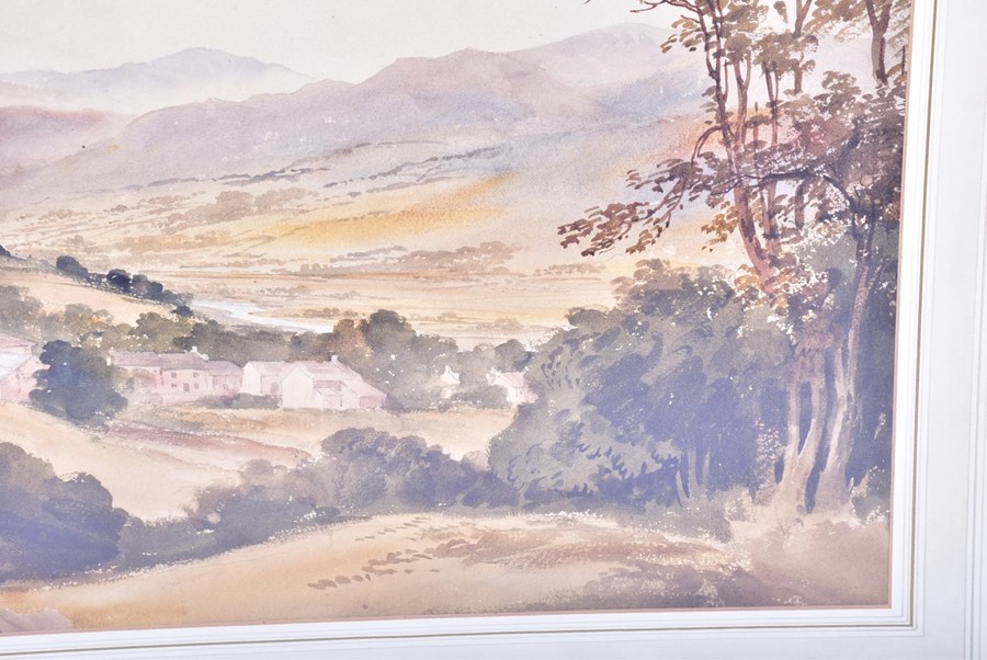 Attributed to David Hall McKewan (1817-1873) British 'A hamlet in a mountain valley', watercolour - Image 5 of 7