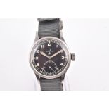 A 1944 Omega military mechanical wrist watch - one of the 'Dirty Dozen' the black dial with white