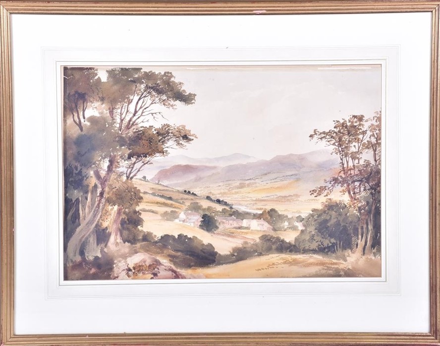 Attributed to David Hall McKewan (1817-1873) British 'A hamlet in a mountain valley', watercolour