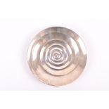 Tiffany & Co. A sterling silver circular dish with swirled pattern, 11.5 cm diameter.