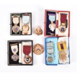 A group of various silver and enamel Masonic medals to include a Royal Masonic Inst. for Girls