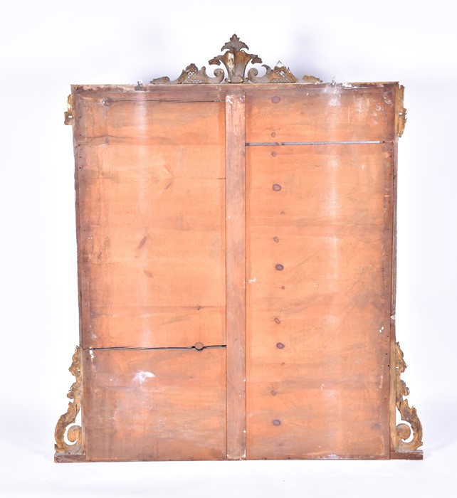 A large Victorian gilt-wood over mantle mirror of rectangular shape, with carved wood border, - Image 4 of 5