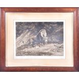 Herbert Thomas Dicksee RE (1862-1942) British a signed artist's proof etching, depicting a lion