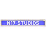 Tottenham Hotspur: an original large enamel metal sign from the 'N17 Studios' circa 2000, a venue