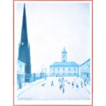 Laurence Stephen Lowry RBA RA (1887-1976) a limited edition print: 'The Old Town Hall and St Hilda's