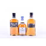 Three bottles of Single Malt Scotch Whisky comprising: Highland Park '12 Year Old' Viking Honour,