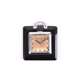Boucheron. An Art Deco open-faced pocket watch of square form, with black onyx mount, with unusual