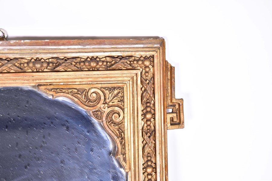 A large Victorian gilt-wood over mantle mirror of rectangular shape, with carved wood border, - Image 2 of 5