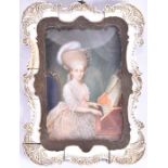 Françoise-Julie-Aldovrandine Rouillard (1796-1833) French portrait miniature on ivory of a lady