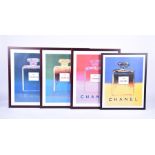 A set of four Andy Warhol Chanel No. 5 coloured offset lithographs each with certificate of
