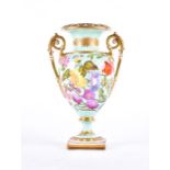 An early Worcester Flight, Barr & Barr pedestal vase  c. 1813-1840, decorated with fine hand painted