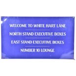 Tottenham Hotspur: an original enamel internal stadium sign from the old White Hart Lane ground