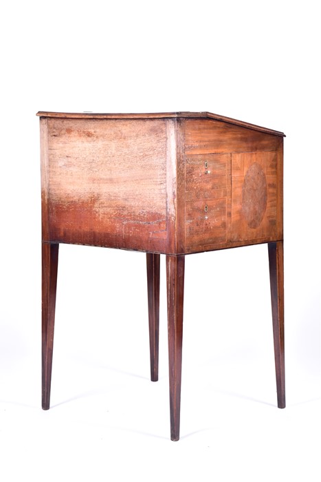A George III 'Davenport' style writing desk of small proportions the sloping lid enclosing a bank of - Image 7 of 7