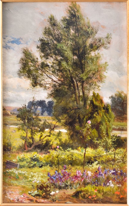 Robert Gallon (1845-1925) British 'Jubb's Garden, Fordingbridge' (1899), unsigned, oil on panel, - Bild 5 aus 6