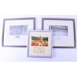 Three items of signed 1966 football World Cup memorabilia  comprising: a limited edition framed