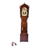 A 19th century mahogany cased longcase clock the painted moon-phase dial signed 'W Rogers,