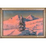 Friedrich Albin Koko-Micoletzky (1887-1981) Austrian 'St. Moritz (Switzerland)', depicting a fir
