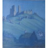 Cyril Whitehead (20th century) British 'Summer night. Corfe', depicting a couple strolling between