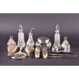A quantity of 19th and 20th century solid silver dressing table items to include various brushes,