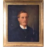 English School, 19th century depicting a half bust portrait of a Victorian gentleman looking