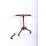 An unusual 19th century walnut occasional table  with octagonal shaped on tripod stand with curved
