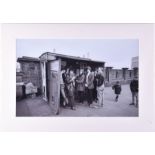 The Rolling Stones: a mounted black and white photograph taken at the Pie Stall, Battersea Bridge,