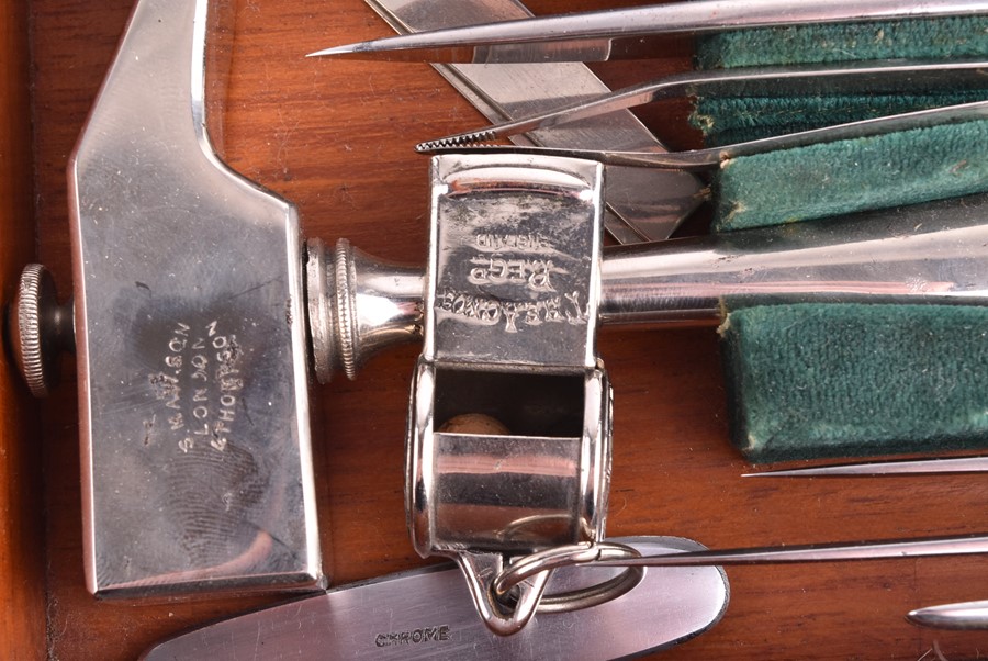 A late 19th century cased set of stomach pumping instruments by Down & Bros, London, with pump and - Image 5 of 7