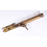 A late 19th century brass and copper astronomical telescope by James Lancaster and Sons, Birmingham,