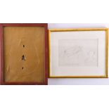 Manner of Lucio Fontana 'Concetto Spaziale' composition style, illegible signature, mixed media on