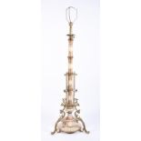 A 19th century ormolu mounted Continental majolica floor lamp possibly Austrian or Hungarian, with