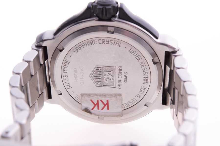 A Tag Heuer Digi 2000 digital stainless steel wristwatch the black semi-digital dial with analogue - Image 7 of 7