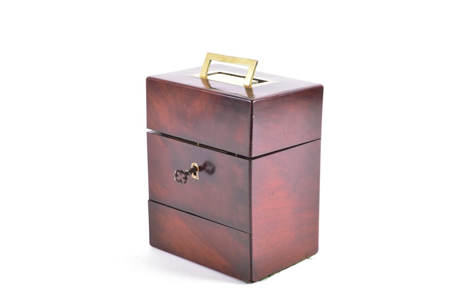 A small 19th century mahogany medical box probably by Savory & Moore, with velvet lined lifting - Image 2 of 6