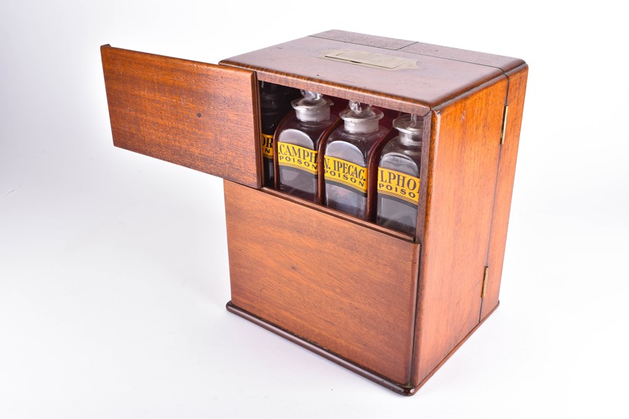 An early 19th century mahogany medicine cabinet in the double fronted cupboard style, also known - Image 3 of 5