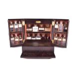A fine quality early 19th century rosewood and brass bound domestic medicine chest of winged-front
