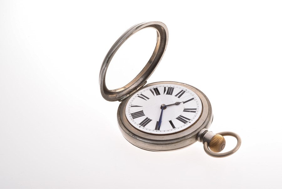 Railway Interest. A Taff Vale Railway nickel pocket watch the enamel dial with black Roman numerals, - Image 4 of 5