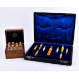 A 19th century salesman's pharmaceutical sample set with velvet lined interior with fittings for the