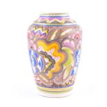 A Carter Stabler Adams Poole pottery vase designed by Truda Carter in the EP pattern, shape 966,