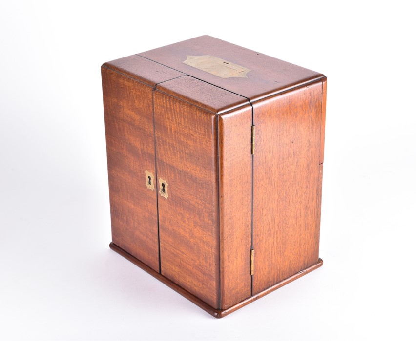 An early 19th century mahogany medicine cabinet in the double fronted cupboard style, also known - Image 4 of 5