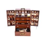 A George III period mahogany medicine chest by Springweiler of London  of winged-front form, the