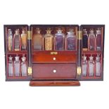 An early 19th century mahogany medicine cabinet in the double fronted cupboard style, also known