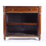 A small Regency rosewood open bookcase with central frieze drawer above a set of two movable